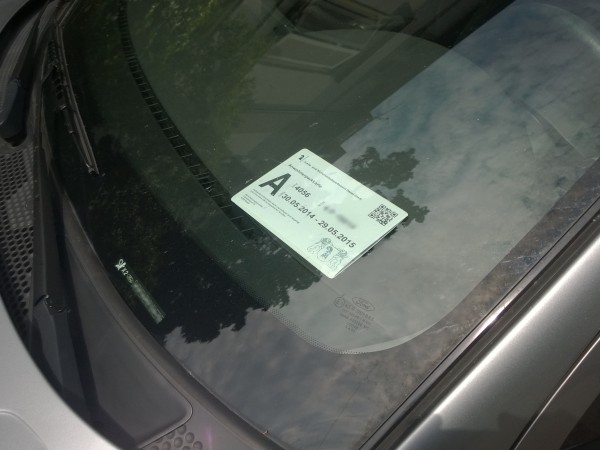 Parking card for residents